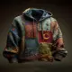 Sudadera con capucha para hombre de otoño e invierno, nueva, de moda, estampada, cárdigan casual deportivo, de TEMU, transfronteriza
