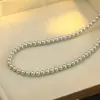 Collar de Perlas Grises de Dadi Stream, Modelo 616, Mismo Estilo que la Cadena de Suéter de Ni Ni, Cadena Clavicular Ajustable