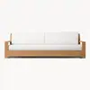 Sofá de Teca para Exteriores Estilo Nórdico Set de Sofás para Patio de Villa Jardín Sofá de Madera Maciza Mesa de Centro para Hotel B&B
