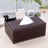 Caja de pañuelos de cuero en stock, Almacenamiento simple de escritorio con múltiples compartimentos, Adecuada para organizar artículos pequeños en la sala de estar, la oficina o el coche