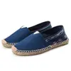 Casal sapatos de lona sapatos de palha sapatos masculinos e femininos sapatos baixos tendência lazer preguiçoso pescador sapatos de linho fabricantes atacado
