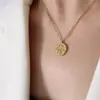 Marca French Retro ins Diseño Simple Sentido Joyería Acero de Titanio Chapado en Oro de 18K Moneda de Abeja Colgante Collar