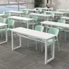 Escritorios de Entrenamiento para Instituciones Educativas Escolares, Doble Asiento, Mesas Largas Conectables, Combinación de Conjunto de Mesa y Sillas para Conferencias y Capacitación en Oficina