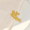Broche de acero inoxidable con forma de águila, diseño creativo europeo y americano, con forma de girasol, estilo angelito, liso y plisado.