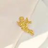 Broche de acero inoxidable con forma de águila, diseño creativo europeo y americano, con forma de girasol, estilo angelito, liso y plisado.