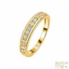 Anillo S925 de plata pura con moissanita completa, anillo S925 de plata de semicírculo segmentado, anillo de moissanita para mujer