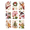 Pegatinas Estáticas Navideñas Clásicas Rojas y Doradas para Ventanas Papá Noel Renos Muñeco de Nieve Pingüino Decoración de Ventana sin Pegamento Venta al por Mayor Transfronteriza