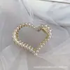 Pasador de Perlas para Mujer Clip de Lazo Estilo Coreano Pinza de Tiburón para la Parte Trasera de la Cabeza Accesorios Metálicos Grandes y Simples para el Cabello