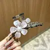 Pinza para el pelo de estrella con garra y estampado de leopardo estilo retro, dulce y fresca, para recogidos, pinza de acetato de gato y tiburón, accesorio de pelo elegante en forma de corazón