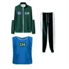 Ropa Deportiva para Niños Otoño Cuello Alto Cremallera Sudadera Verde Oscuro Conjunto de Tres Piezas X-O Chaleco Nuevo
