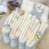 Calcetines holgados rosas cálidos y versátiles de estilo caricatura para otoño e invierno, dulces y lindos, para uso en casa, populares entre niñas y estudiantes