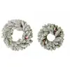 Guirlanda Artificial de Pinhas Nevadas, Guirlanda Artificial de Abeto, Guirlanda Decorativa de Folhagem Artificial com Neve Leve, Pinhas e Frutas Vermelhas para o Natal