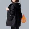 Chamarra Parka con Capucha para Mujer Invierno 2025 Nuevo Estilo Mamá Largo Medio Abrigo Cálido de Algodón Suelto Forro Polar Engrosado Chaqueta de Algodón