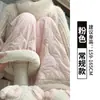 Calças de Algodão Rosa à Prova de Vento para Mulheres, Novo Estilo Outono e Inverno 2026, Roupa Exterior Casual, Calças Quentes com Forro de Lã, Calças de Perna Larga de Lã de Cordeiro