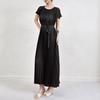 Vestido plisado de alta calidad para verano Transfronterizo Industria pesada Plisado Holgado chica rellenita Temperamento Rejuvenecedor Con cordones Plisado Vestido largo