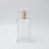 Fabricante 100ml Cuadrado Plano Clásico Bayoneta Pulido Transparente Vidrio Botella de Perfume Exquisito Botella con Atomizador de Fragancia