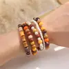 Pulsera de Madera de Cuentas de Madera de Múltiples Capas Estilo Bohemio Pulsera Elástica Joyería Europea y Americana Unisex