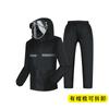 Fábrica de cabelo reto motocicleta capa de chuva reflexiva calças de chuva conjunto dividido adulto duplo chapéu aba poncho destacável impresso