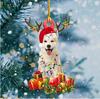 Chapéu de natal para cachorro enfeites de árvore de natal pingente decorações cachorro gato árvore de natal ornamento