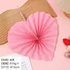 Ventoinha de Papel em Forma de Coração Flor de Papel Ventilador de Origami em Forma de Coração Dia dos Namorados Decoração de Fundo para Festa de Quarto de Casamento Flor de Papel Ornamento Pendurado