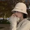 Nuevo Sombrero de Fieltro de Lana de Marca de Moda para Mujer, Sombrero de Cubo Redondo Estilo Coreano Otoño e Invierno, Sombrero Cloche Británico Retro Versátil de Celebridad de Internet