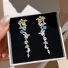 ¡Las Ramas y las Enredaderas Cobran Vida! Pendientes de Borla Redondos con Forma de Hoja de Circonita de Gama Alta, Pendientes de Nicho Dulces y Versátiles, Venta al por Mayor