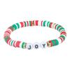 Venta Caliente Europea y Americana Nuevas Letras de Aleación de Arcilla Blanda Rojas, Verdes y Blancas Adornos Navideños para la Mano Colgante de Papá Noel Pulsera de Navidad