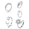 Anillo Giratorio de Plata Tailandesa para la Ansiedad Anillo para el Dedo Índice Multi-Círculo Cuentas de Transferencia Auspicioso Transferencia Moda Coreana Regalo para Novia