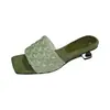 Sandálias de Palha Tecida de Uma Tira para Mulheres, Sapatos de Salto Médio, Novas Sandálias da Moda Verão Estilo Coreano com Bico Quadrado e Aberto para Mulheres, Tamanho 40