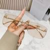 Nuevas gafas de sol sin marco de metal transfronterizas, gafas de moda europeas y americanas, gafas de sol de moda con montura cuadrada de diamantes con letra F para mujer