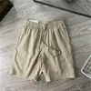 Shorts Masculino de Sarja Lavagem Única Estilo Japonês Algodão Secagem Rápida Cintura Elástica Moda Esportiva Casual Comprimento Médio Verão
