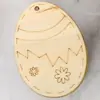 Huevos de Madera de Pascua con Cuerda Decoraciones para Fiestas Infantiles Manualidades DIY Piezas de Madera de Conejo Decoración para el Hogar