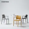 Silla Nórdica de Plástico con Respaldo Silla Gruesa para Mesa de Comedor Silla Simple para Escritorio Apilable para Hogar Apartamento Pequeño Silla de Comedor