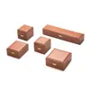 Caja Decorativa de Lujo Ligero y Gama Alta con Esquinas Rectas y Etiqueta Dorada, Primer PU, para Anillo, Pendientes, Pulsera, Colgante, Caja de Almacenamiento de Joyería, Lista para la Venta