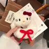 Diadema de Felpa Roja de Gato para Año Nuevo con Lazo Rojo para Mujer, Cuerda para el Cabello de Muñeca de Dibujos Animados Dulce, Accesorio Versátil para el Cabello