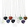 Joyería para el Día de San Valentín Collar con Colgante de Corazón de Piedra Natural Multifacética para Mujer Collar de Acero de Titanio de Alta Gama Joyería Transfronteriza