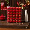 Adornos de linterna pequeña con flocado rojo, colgante de Año Nuevo, decoración festiva en maceta para árbol al aire libre, impermeable, para bodas, 2024