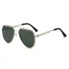 Gafas de sol polarizadas estilo aviador para hombre con doble puente y montura de metal, protección UV para conducir, gafas de sol polarizadas para conducir