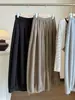 Calça cropped de cintura alta com cordão, perna larga, estilo casual coreano e japonês para mulheres, nova coleção de outono, calça de moletom casual solta e modeladora