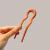 Elegante Pasador de Pelo de Acrílico en Forma de U Palillo para Recogido de Pelo de Alta Gama Nuevo Estilo Chino Artefacto para Recogido de Pelo Pasador Simple Moderno