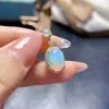 Venta al por mayor de fábrica Popular Colgante de Ópalo Blanco Natural Plata S925 Incrustado Piedra Principal 8*12 Joyería de Lujo Venta Directa de Fábrica