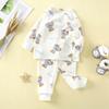 Novas roupas de outono de algodão infantil e calças conjunto de roupas íntimas meninos e meninas bebê algodão pijamas quentes roupas de bebê