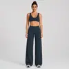 Conjunto de Roupas de Yoga Transfronteiriço para Mulheres, Conjunto de Top de Yoga Esportivo Fitness em Forma de U e Regata Casual Bonita para Corrida com Decote em V Profundo
