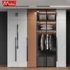 Armário de Casaco Estilo Moderno Simples para Casa Quarto Grande Capacidade em L Uma Porta até o Topo Guarda-Roupa de Liga de Alumínio Personalização para Casa Inteira