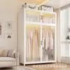 Guarda-roupa para uso doméstico, quarto, porta de correr, montagem fácil, adequado para apartamentos alugados e espaços pequenos, guarda-roupa de aço, novo armário de porta de correr