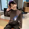 Camada Base Térmica de Fleece Escovado para Meninos Outono/Inverno 2026 Novo Estilo para Crianças Médias/Mais Velhas Versão Coreana Camiseta Top de Manga Longa Quente