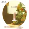 Tarjetas de Mesa de Espejo Acrílico Transfronterizas, Tarjetas de Lugar para Banquetes de Boda, Señales de Mesa Huecas con Forma de Arco, Tarjetas de Mesa con Número