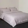 Juego de Cuatro Piezas de Algodón y Lino sin Teñir con Botón de Coco, Algodón Puro, Color Sólido, Funda Nórdica Suave y Cómoda, Ropa de Cama para Casa de Huéspedes, Cómodo y Transpirable
