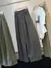 Calça Casual de Pierna Larga Estilo Coreano Preguiçoso para Mulheres Verão 2026 Fina de Cintura Alta Solta Emagrecimento Banana Balão Longa