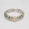 Pulsera de Cuarzo Fantasma Verde Natural para MujerVersátil Pulsera de Cristal de Cabello Platino de Alta Gama al por Mayor
